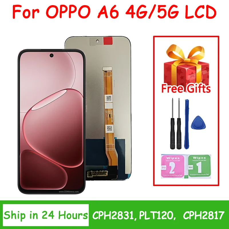A6-Display für Oppo A6 4G LCD CPH2817 Display Touchscreen-Digitizer für OPPO A6 5G CPH2831, PLT120 LCD-Ersatz