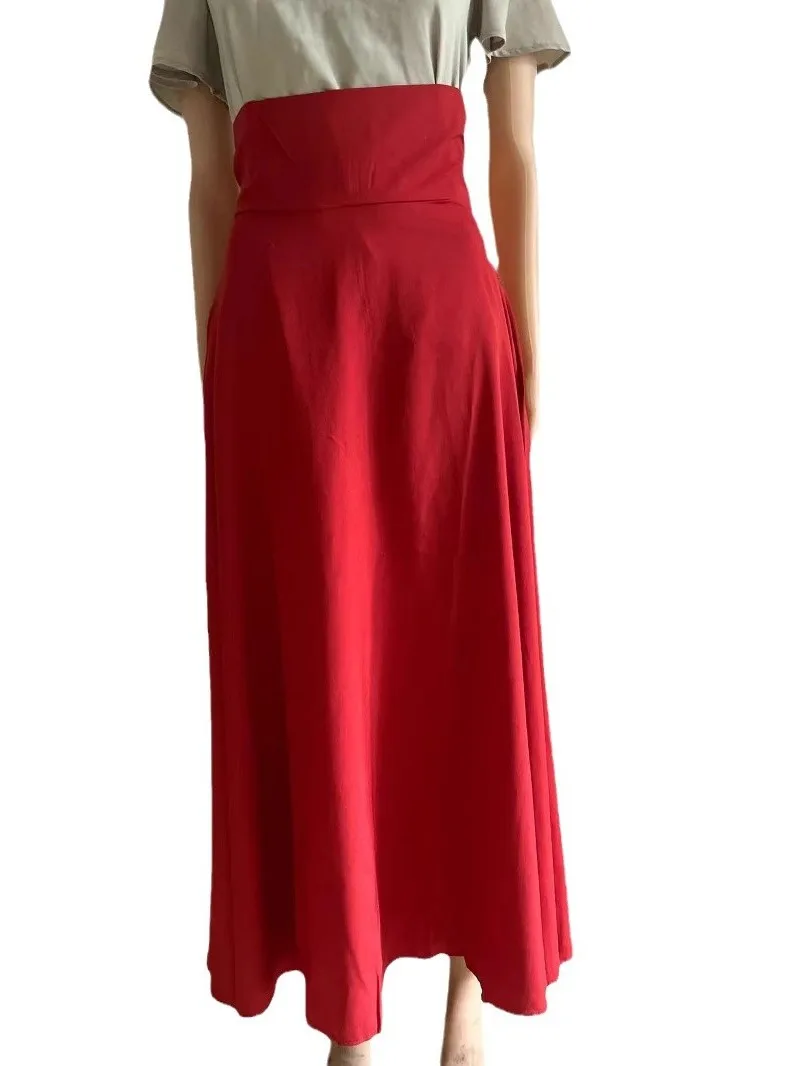 Bodenlanger, lockerer Damenrock, Farbe, schlankmachend, Hüftbedeckung, f-Länge, lässiges Sle-Polyester-Material, H-Form