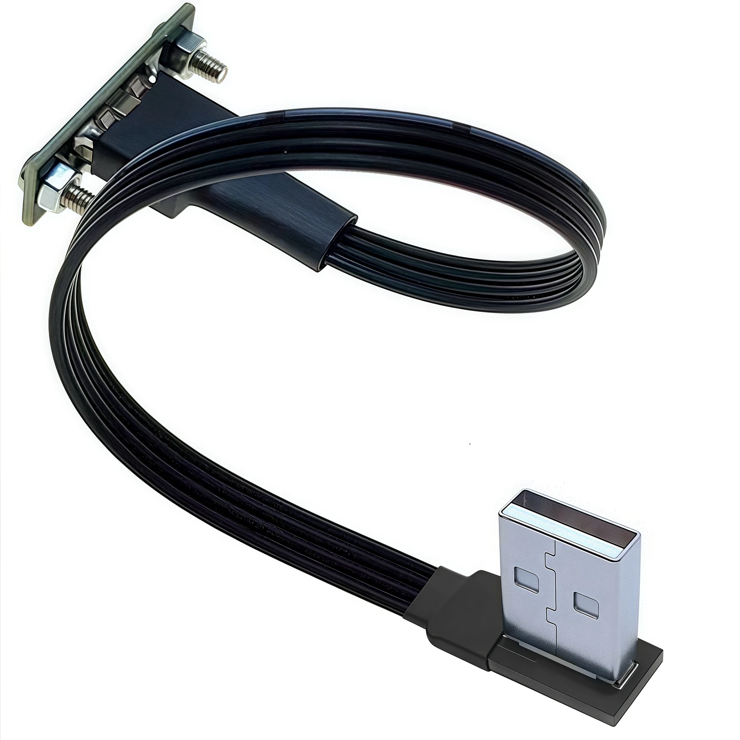 Cabo de extensão USB 2.0 macho para fêmea de 20 CM com orelhas, chassi, cabo defletor, cotovelo, mouse, teclado, unidade flash USB, impressora