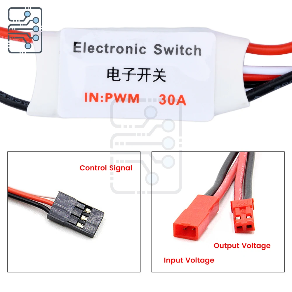 Sakelar Elektronik Remote Control 2-30A 3-30V Perlindungan Model Udara RC Drone Pompa Air Pengendali Sinyal PWM