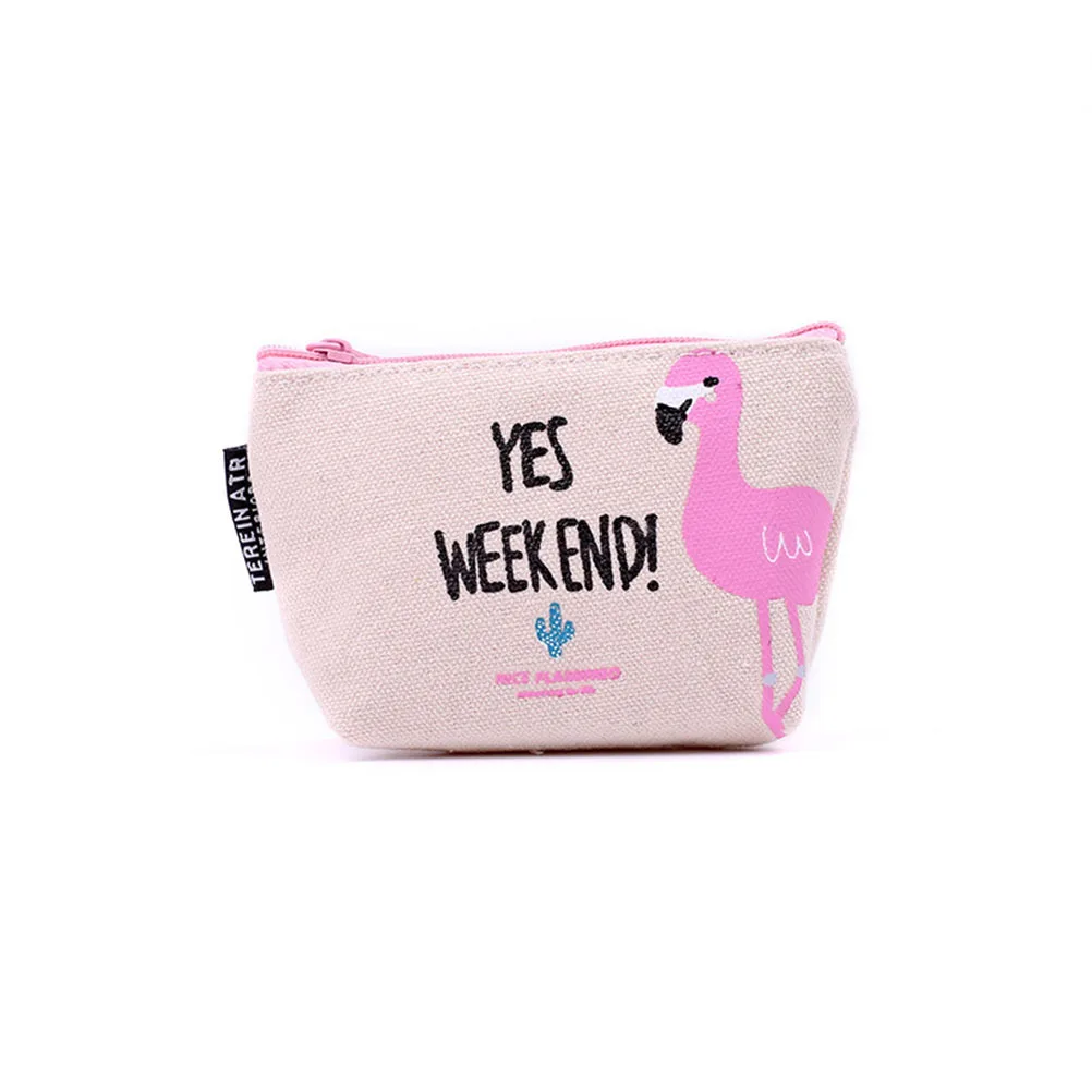 

4Pcs Flamingo Canvas Coin Purse Wallet Lipstick Perfume Mini Mirror Tissue Holder Durable Lightweight 12x9x35cm