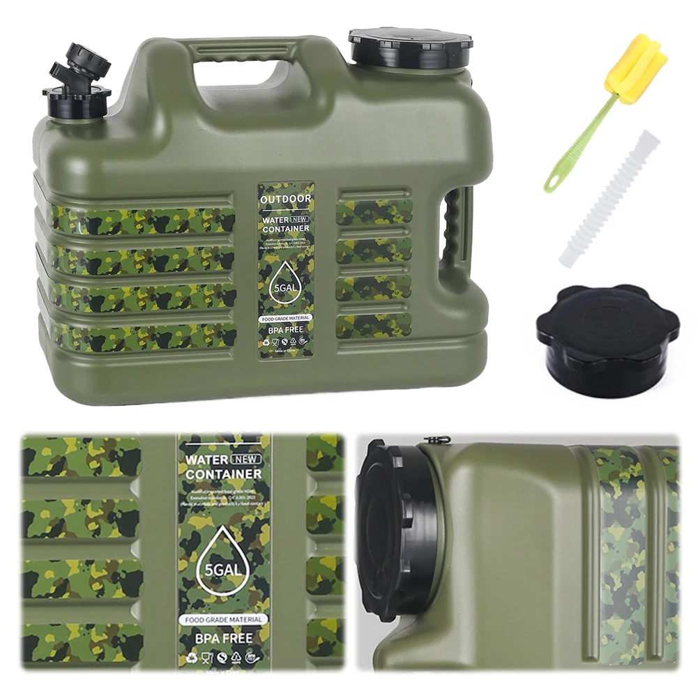 

18.5L Drinking Water Bucket with Faucet Water Dispenser Carrier Large Capacity Water Storage Tank for Vehicle Car Camping