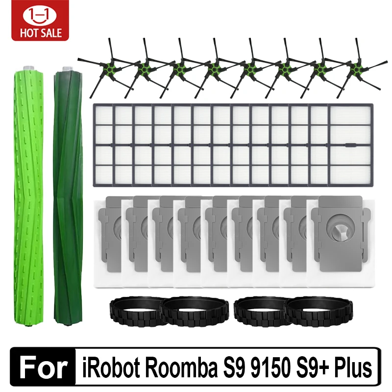 For iRobot Roomba s9 (9150) s9+ s9 Plus (9550) s Series Robot Cleaner Roller brushes Parts Side Brush Filter Dirt Disposal Bags