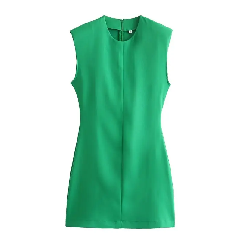 2024 봄 여름 여성 슬림핏 라운드 넥 패딩 숄더 다용도 슬레 출퇴근용 원피스