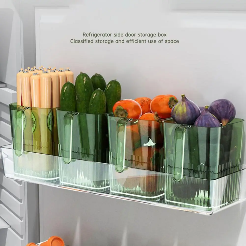 Refrigerator Organizer Food Storage Transparent Refrigerator Side with Handle Food-Grade Wear-resistant Reusable