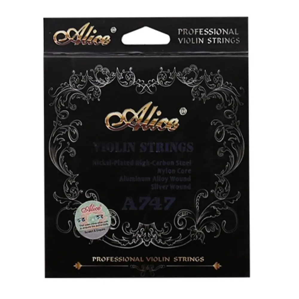 1 Set 1/8 1/4 1/2 3/4 4/4 Violin Strings Nylon Universal a747 Violin String Al-Mg Winding Alloy Nylon Violin Core Violinist