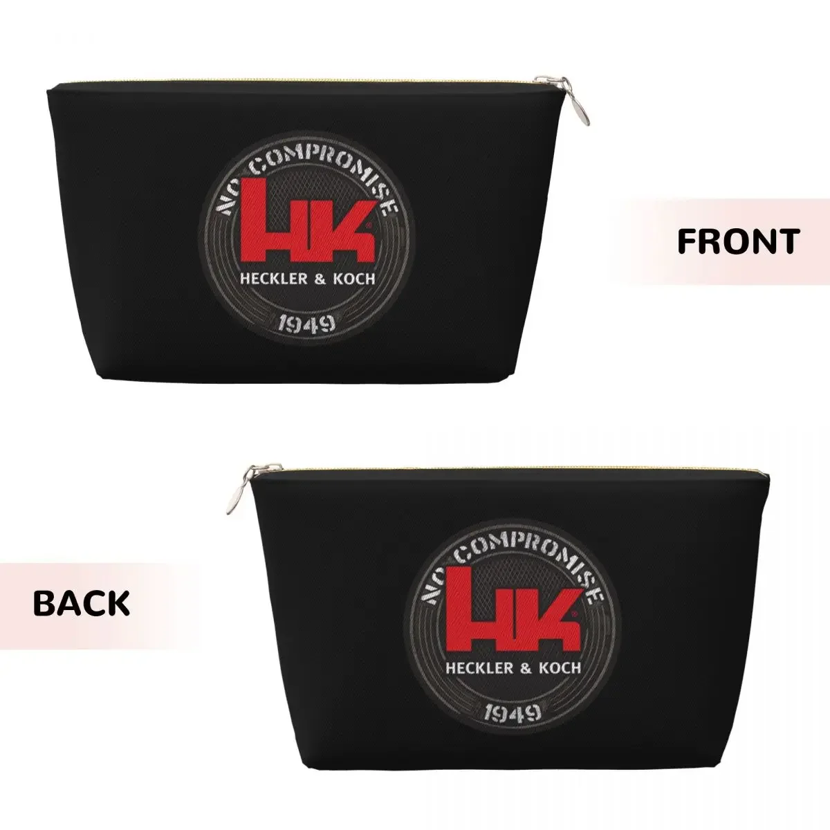 Custom Heckler And Koch Travel Toiletry Bag for Women HK Firearms Makeup Cosmetic Organizer Beauty Storage Dopp Kit