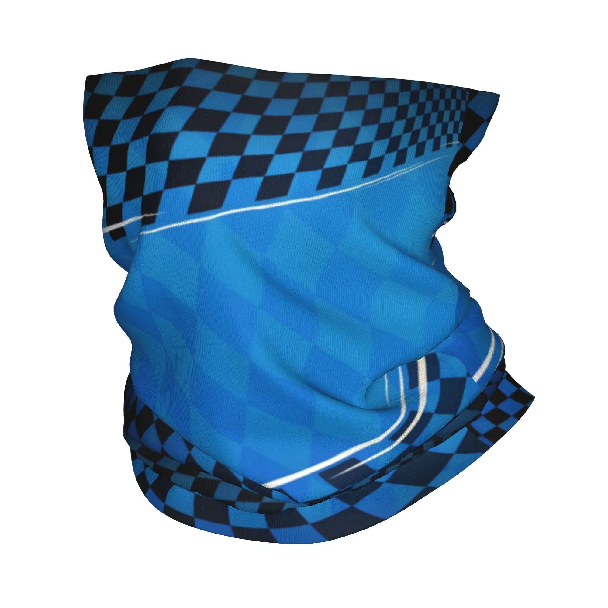 Custom Racing Checkered Motors Winter Headband Neck Warmer Women Men Hiking Hunting Tube Scarf Classical Face Bandana Gaiter