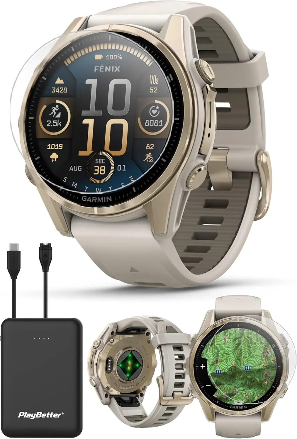

Multisport GPS Smartwatch Bundle - 1.3” Touchscreen, Built-in LED Flashlight Portable Charger & Screen Protectors