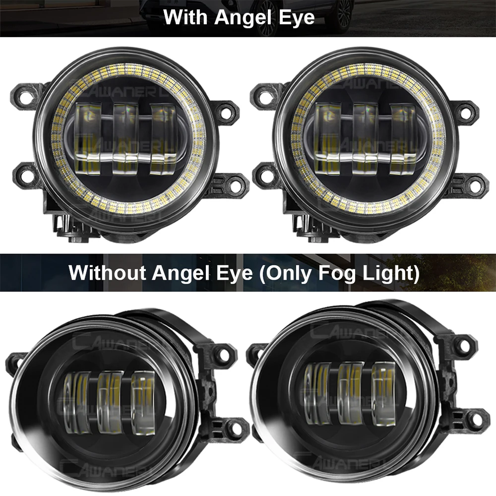2 X Truck LED Fog Light Angel Eye Daylight H11 Car Fog Lamp DRL For Toyota Hilux Revo Rocco Pick UP SR5 2015 2016 2017 2018 2019