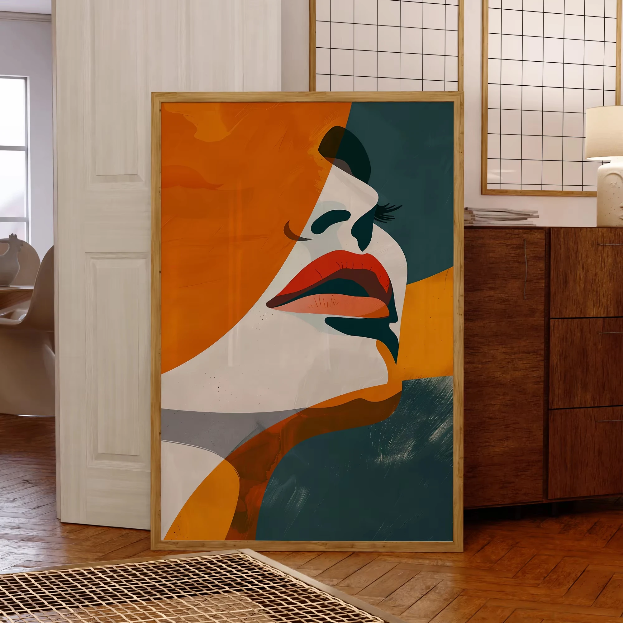 Peinture à l'huile par numéros, abstrait moderne, femme colorée en contemplation, art mural, pour salon, chambre à coucher, décoration de la maison, sans cadre