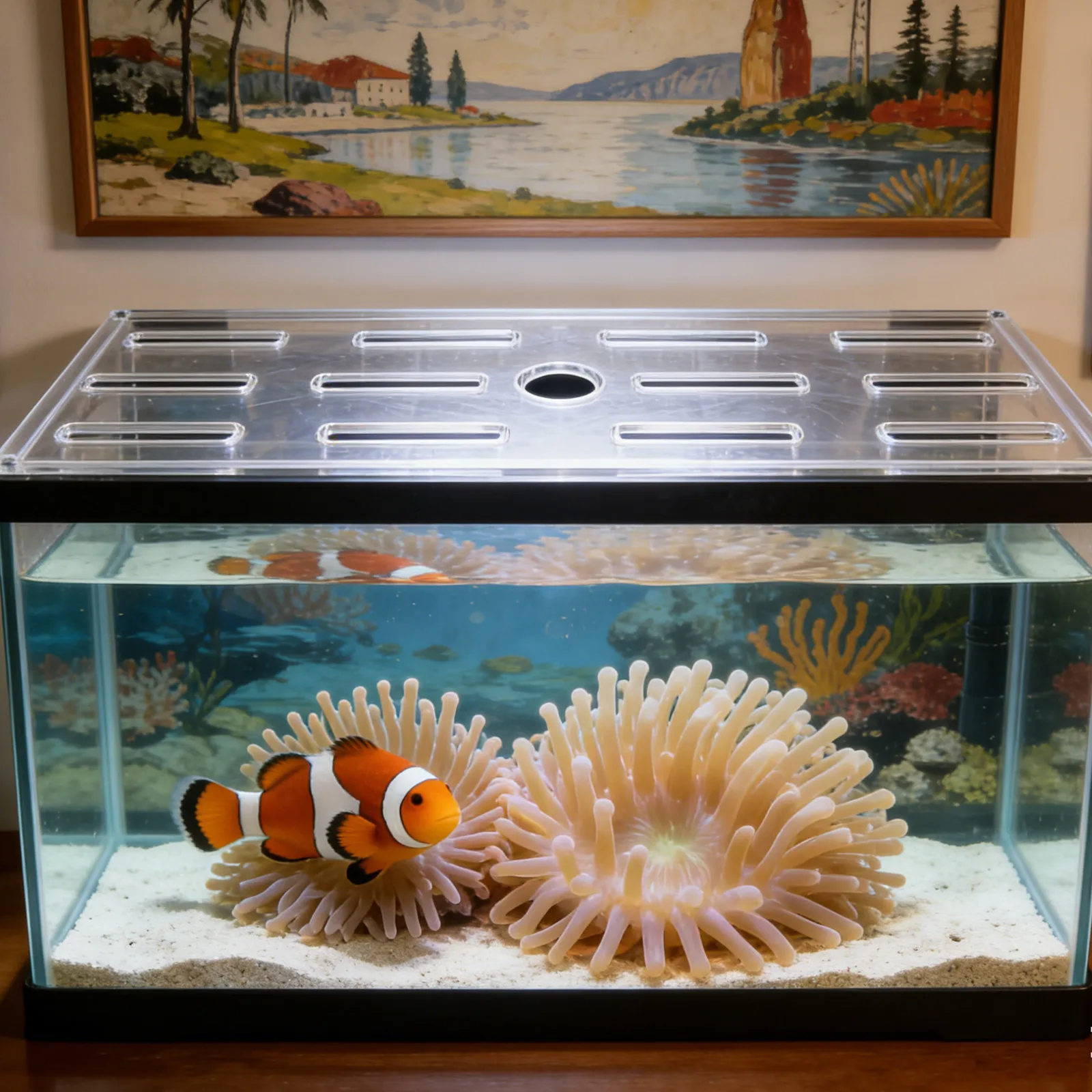 

Plastic Aquarium Top Cover 14.6x5.9 Inch Clear Fish Lid for Fish Tank Turtle Tank Reptile Terrarium Anti-Jumping Protection Easy