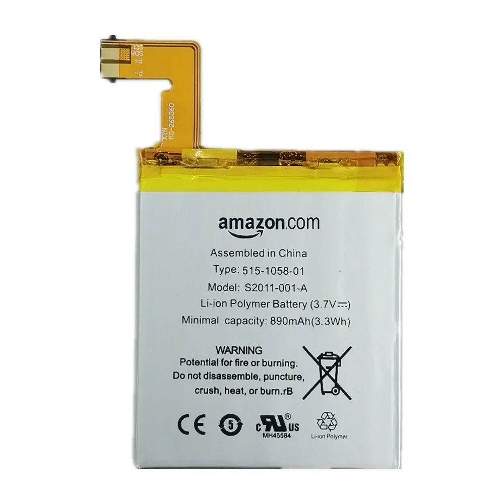 100% Original Phone Battery For Amazon Kindle 4 5 6 D01100 515-1058-01 MC-265360 S2011-001-S Battery 890mAh + Free Tools image 2