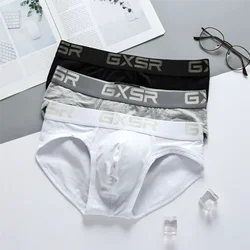 New men's cotton underwear with low waist, breathable and comfortable solid color basic men's briefs