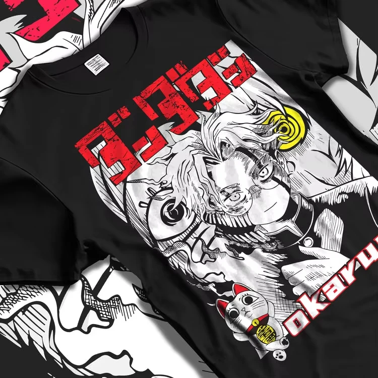 Japan Funny Anime Dandadan Main Cast Group Cartoon Graphic Print T-shirt Men Wonen O-neck Cotton Loose Oversized Summer New Tee