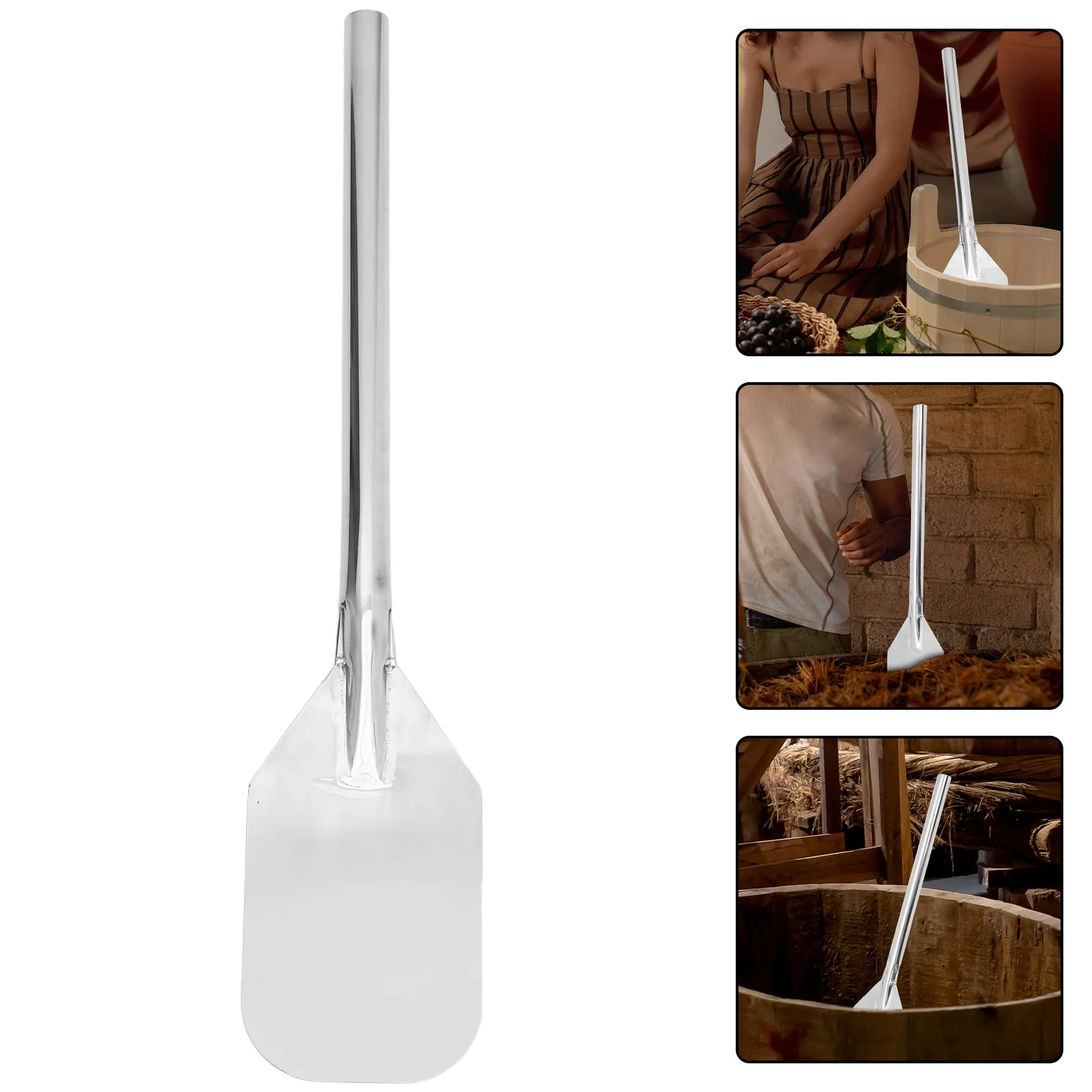 

24 Inch Stainless Steel Stirring Paddle Heavy Duty Mix Tool for Boiling Crawfish Big Stock Pots Fermenting Beer Stainless Mixing