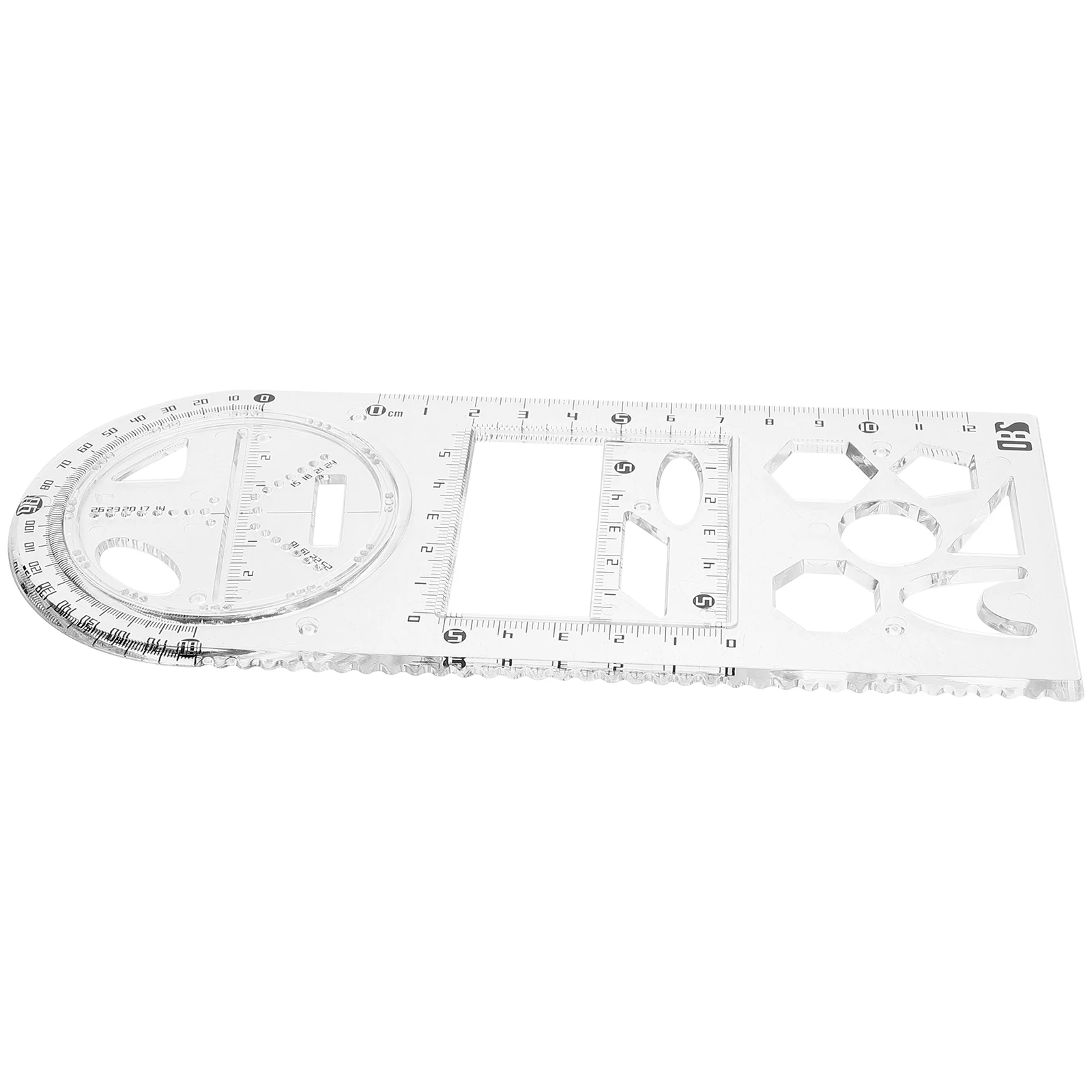 Drawing Template Plastic Ruler Multi-Functional Student Drafting Stencil for Architecture Engineering Office School Supply