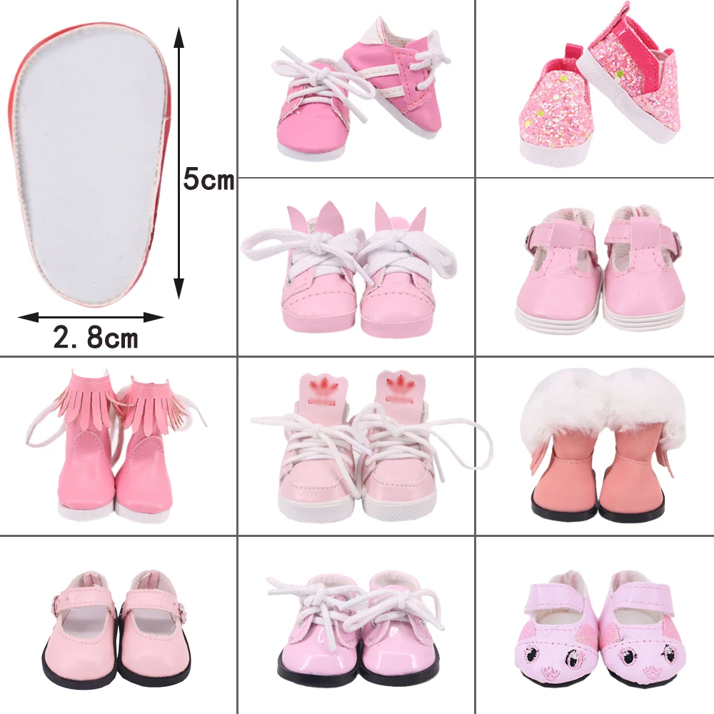 Pink 5 cm Doll Shoes Doll Clothes Accessories For 14.5 Inch Doll & Paola Reina & BJD & EXO Dolls Accessories For Girl Toys Gifts