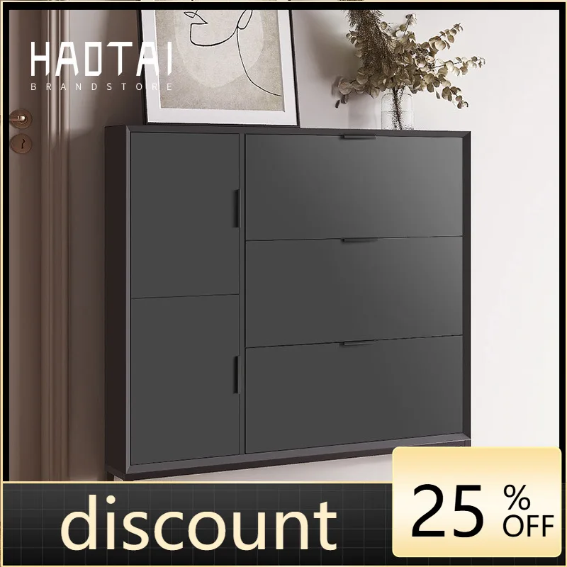 LTT Italian minimalist ultra-thin shoe cabinet large-capacity storage tipping bucket cabinet at the door of the home