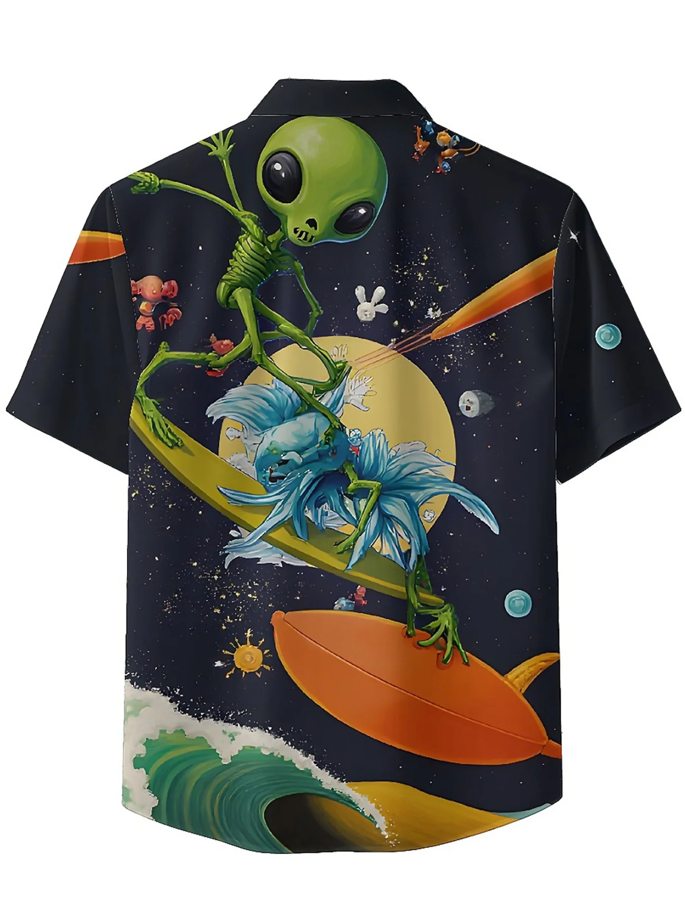 Men's Plus Size Hawaiian Shirts Star Surfers Pattern, Unisex Aloha Shirts,New Summer Tops Tee,streetwear