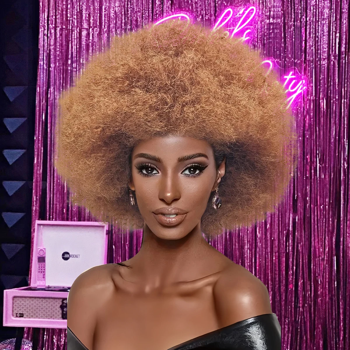 

The Brown Bubble Wig Makes You Shine at the Masquerade!Capturing All Eyes in an Instant.Stunning Entrance!