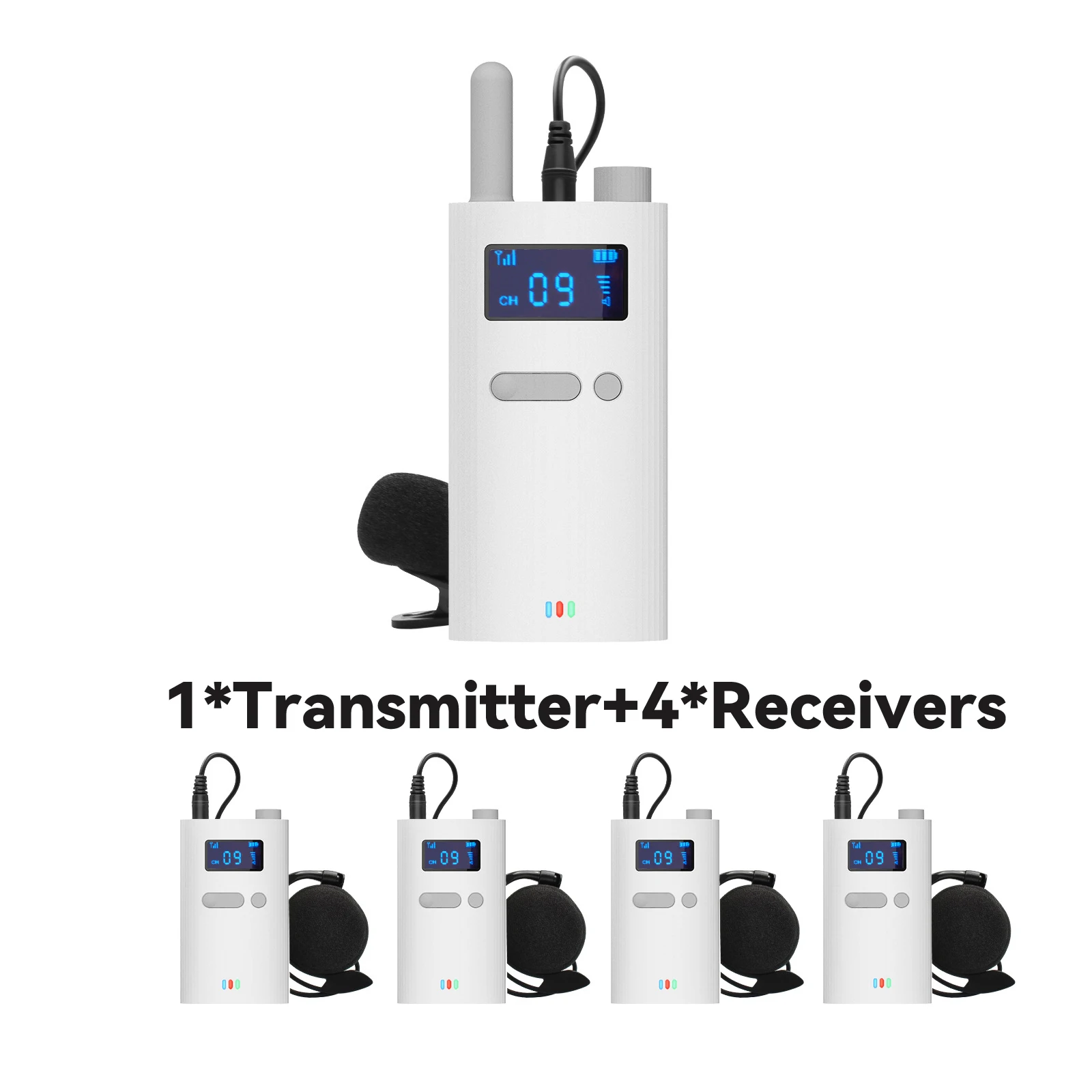 Tebe Wireless Tour Guide System with Microphone Portable Audio Transmitter Receiver for Church Excursion Museum Conference