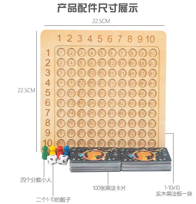 99 Vermenigvuldiging Bordspel Wiskunde Tafel Puzzelspel Voor Kinderen Kind Leren Educatief Speelgoed Met Schaakbord