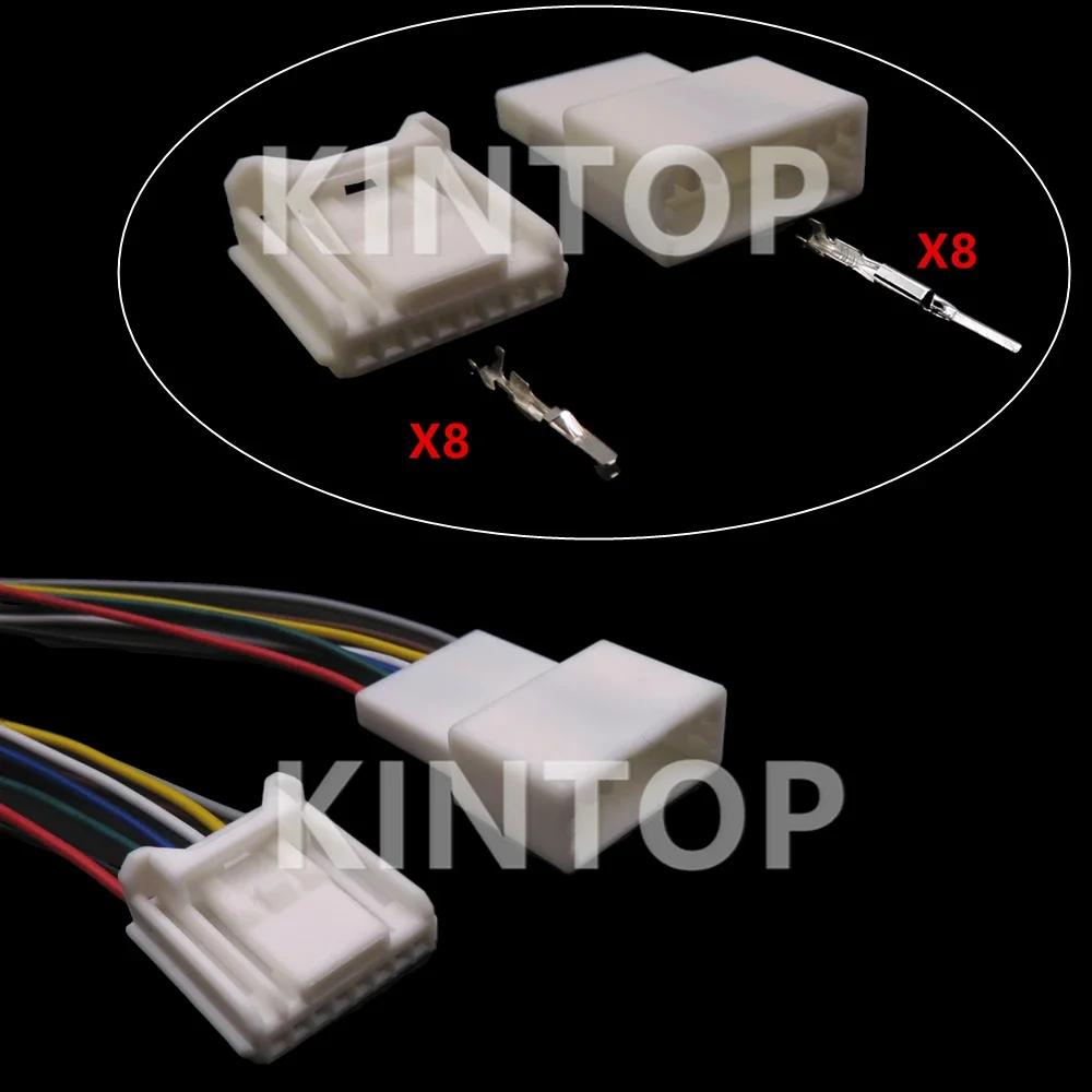 

1 Set 8 Pins Miniature Male Female Docking Connectors Auto AC Assembly Wiring Terminal Socket With Wires