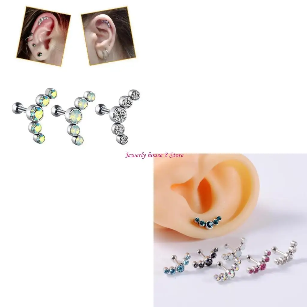 

Ювелирные изделия в стиле панк-рок, серьги-гвоздики из нержавеющей стали для пирсинга хрящей и козелка