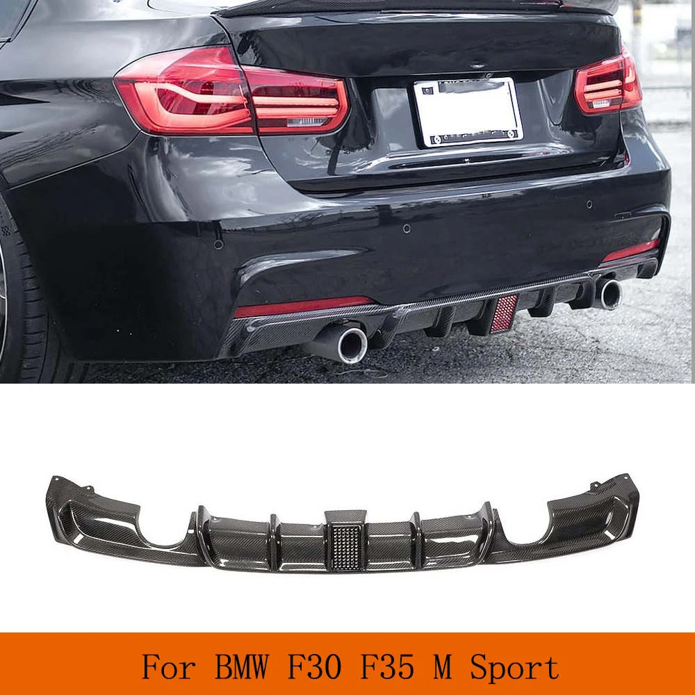 

Задний диффузор автомобиля для BMW 3 серии F30 F35 M Sport 2012-2018, углеродное волокно/FRP, автомобильный задний бампер, спойлер, комплект кузова с подсветкой