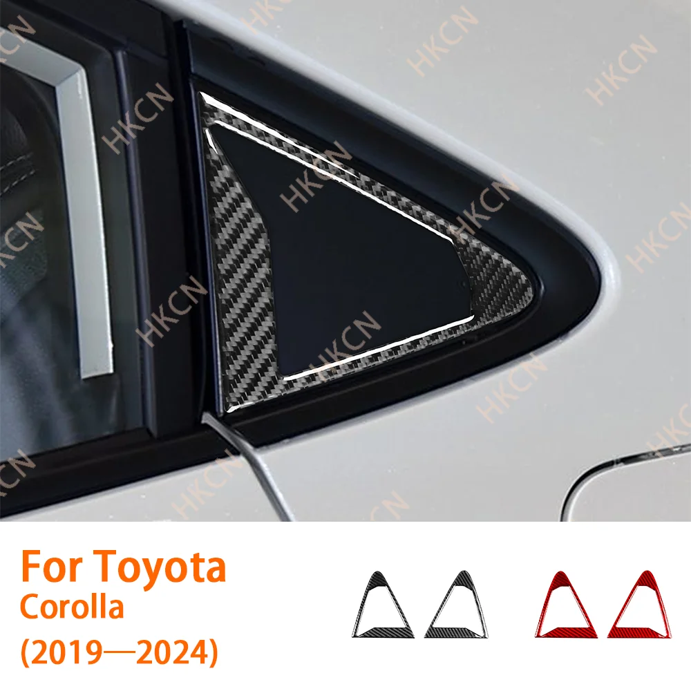 

Carbon Fiber Rear Door Window Triangle Frame Panel Car Interior Accessories Cover Trim Sticker For Toyota Corolla 2019—2024