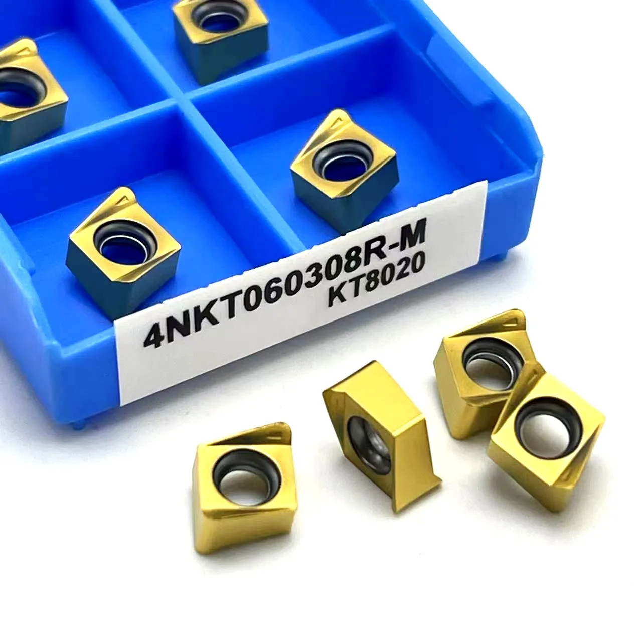 4 nkt060308 lama di fresatura ad alimentazione rapida a doppia faccia a spalla quadrata lama in lega dura strumento di tornitura CNC Nano blu