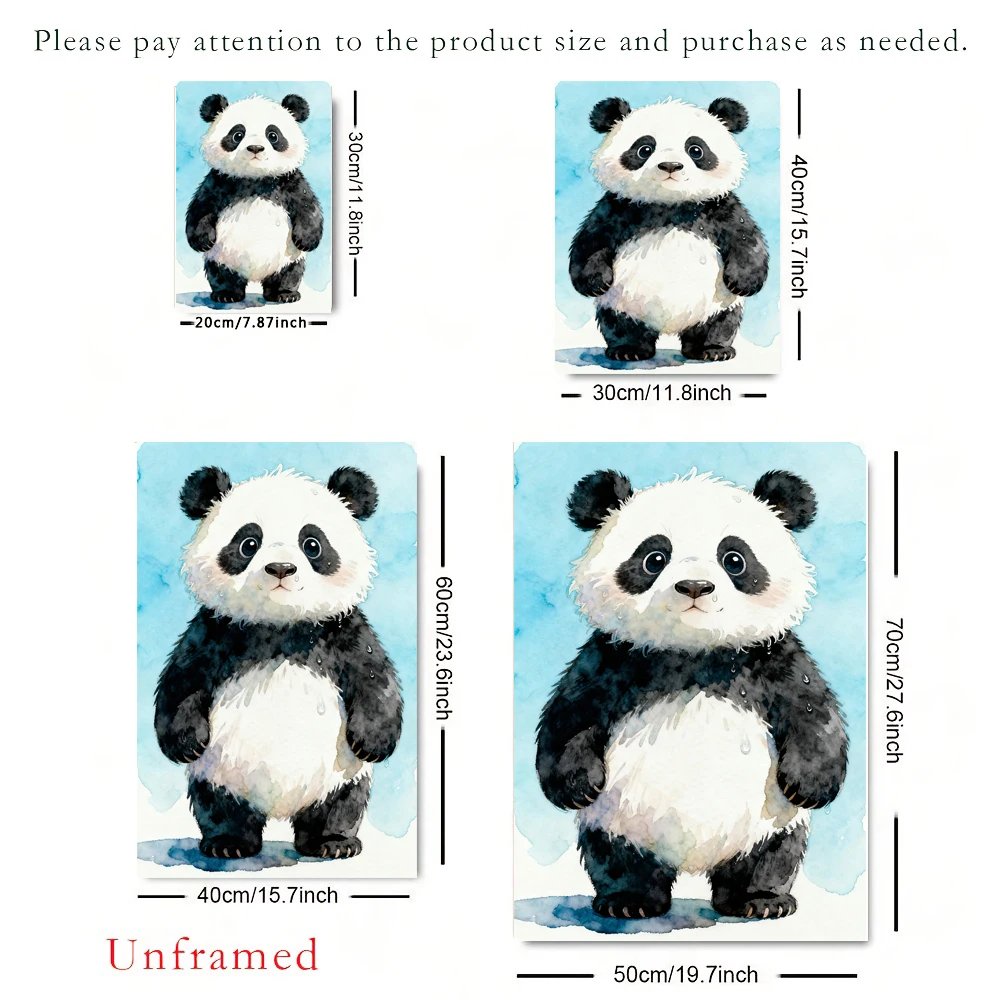 3 قطعة مطبوعات حضانة الباندا الشخصية: غرفة نوم الفتيات جدار الفن ديكور المنزل ، هدية الكريسماس الباندا طفلة الحضانة الفن الطباعة #2