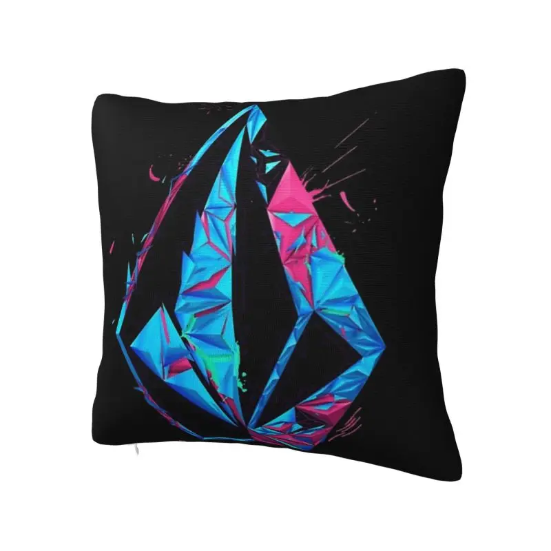 Custom Volcoms Logo Square Pillow Cover Home Decor 3D Two Side Printing Cushion Cover for Living Room