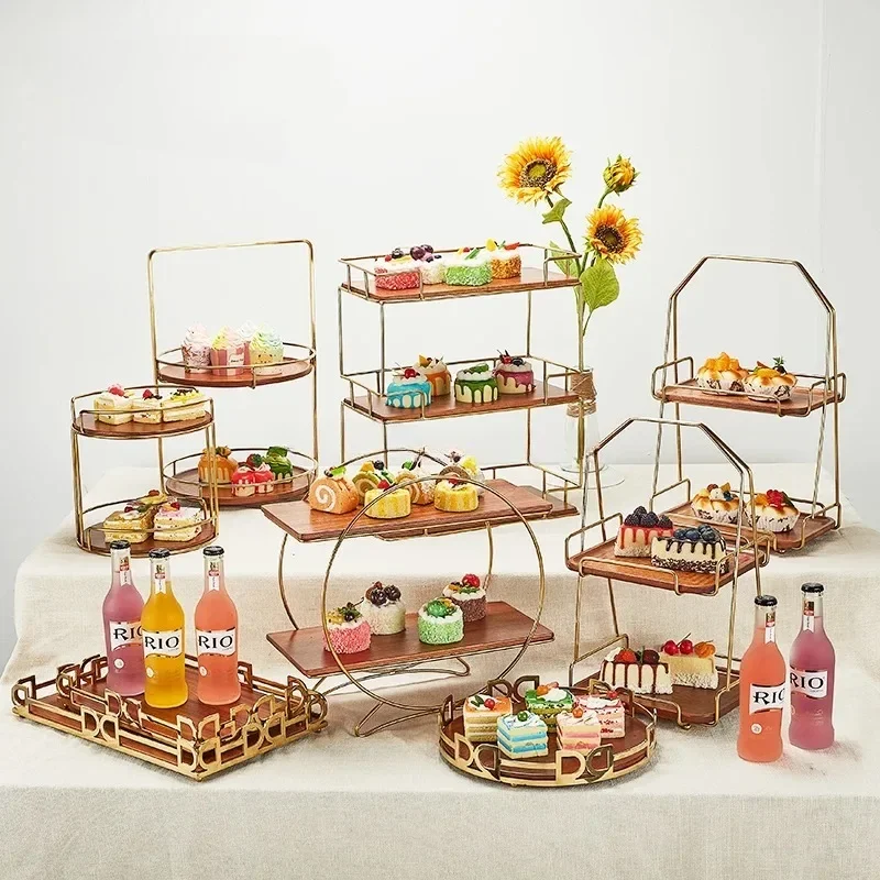 Supplies Buffet Display Stand Cake Tools Metal Cake Table Buffet Riser Crystal Round Square Wedding Cake Stand Dessert Stand Set