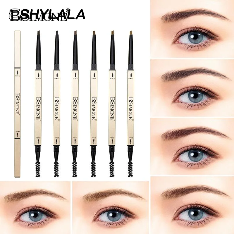 BSIMONE waterdicht wenkbrauwpotlood, wenkbrauwpotlood voor beginners, fijn tweekoppig wenkbrauwpotlood, duurzaam en langdurig