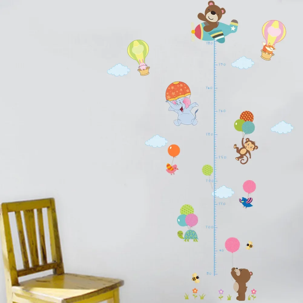 Lovely Animals Chart Wall Sticker Monkey on Tree Branch Growth Kids Room Decoration Children Height Measure Child Height Measure