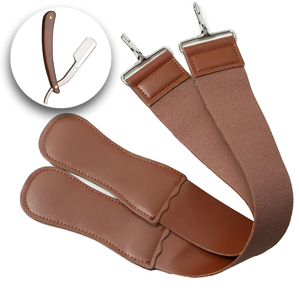 Premium Leather Sharpening Strap, Efficient Folding Knife Sharpener, Polishing Belt for Barber, Adjustable and Durable