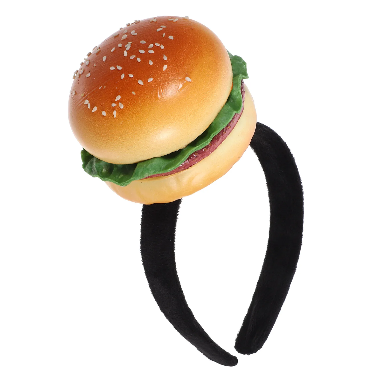 

Hamburger Shape Headband Novelty Sponge Headwear Party Costume Prop Cartoon Burger Headwear Photoshoot Accessory Hamburger