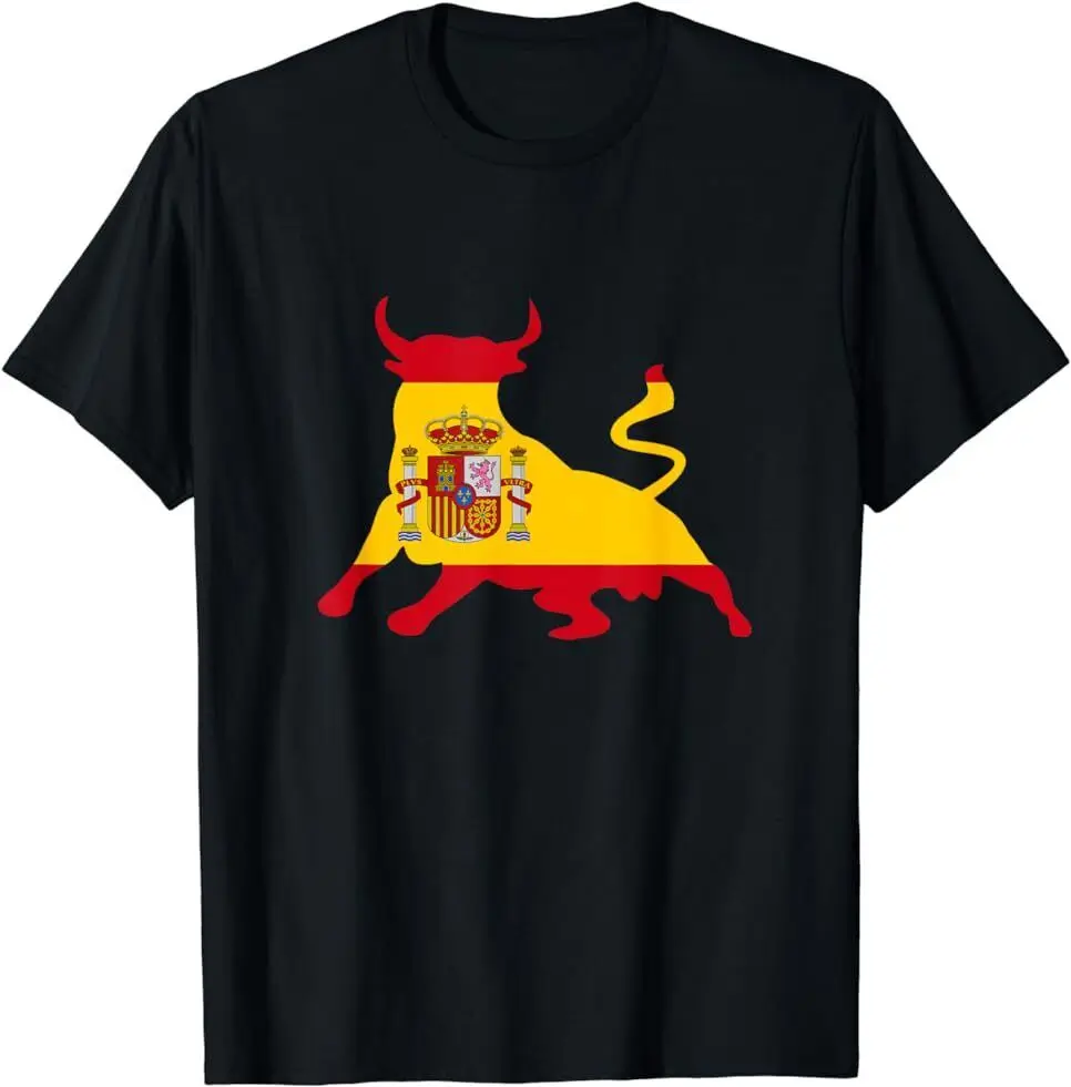 NEW LIMITED Spanish Flag Bull Fighting Running with the Bulls Spain TShirt S-5XL Anime Graphic T-shirts for Men Clothing Women T