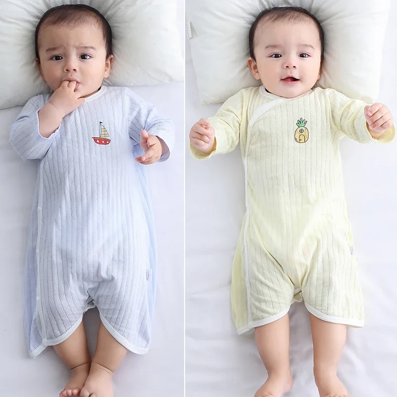 Newborn Baby Summer Homewear Cotton Infant Rompers Soft Baby Bodysuit Breathable Boy Girls Pajamas Baby Clothes 0-18 Months