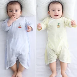 Newborn Baby Summer Homewear Cotton Infant Rompers Soft Baby Bodysuit Breathable Boy Girls  Pajamas Baby Clothes 0-18 Months