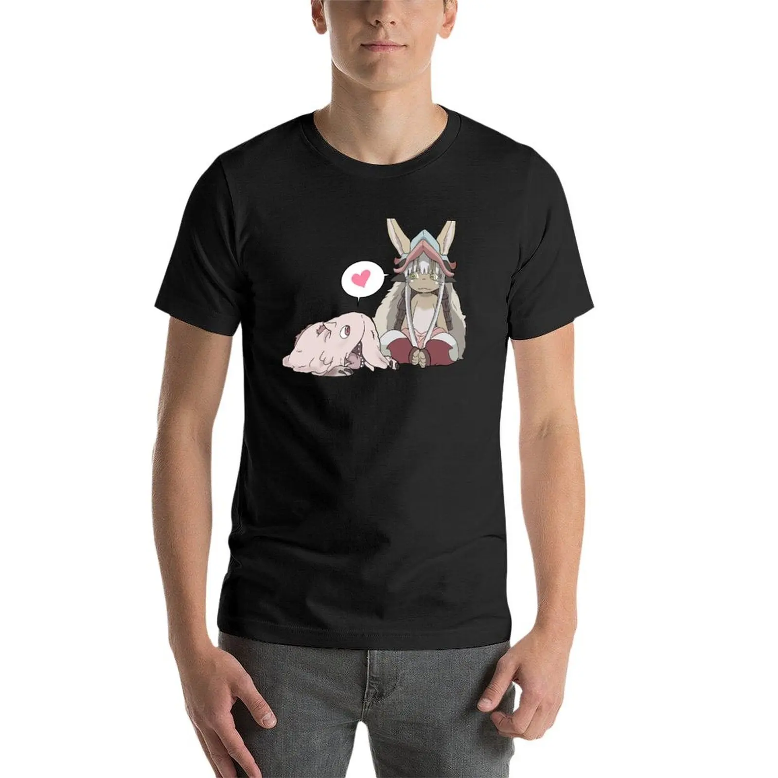 Made in abyss - mitty & nanachi t-shirt ragazzi animal print plus size t-shirt manica corta kawaii clothes mens graphic t-shirt anime