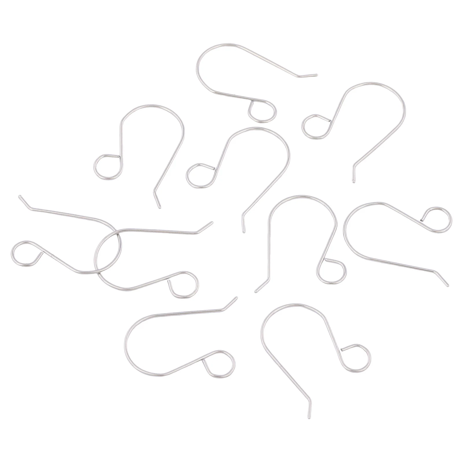 40pcs Stainless Steel 15x21mm Earring Hooks Diy Ear Wire Connector Findings For Jewelry Making 4.5mm Loop