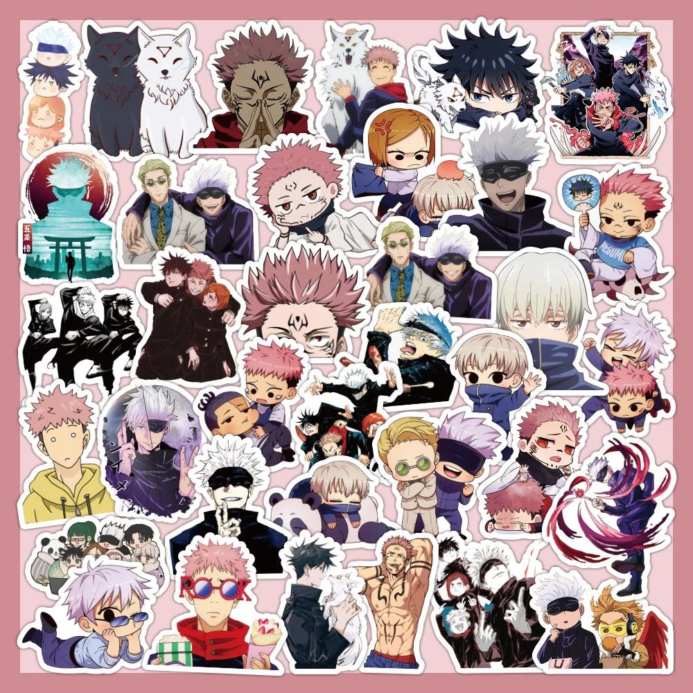 10/30/60pcs Jujutsu Kaisen Anime Stickers Itadori Yuji Satoru Gojo Decals Water Bottle Laptop Phone Cool Cartoon Sticker Kid Toy