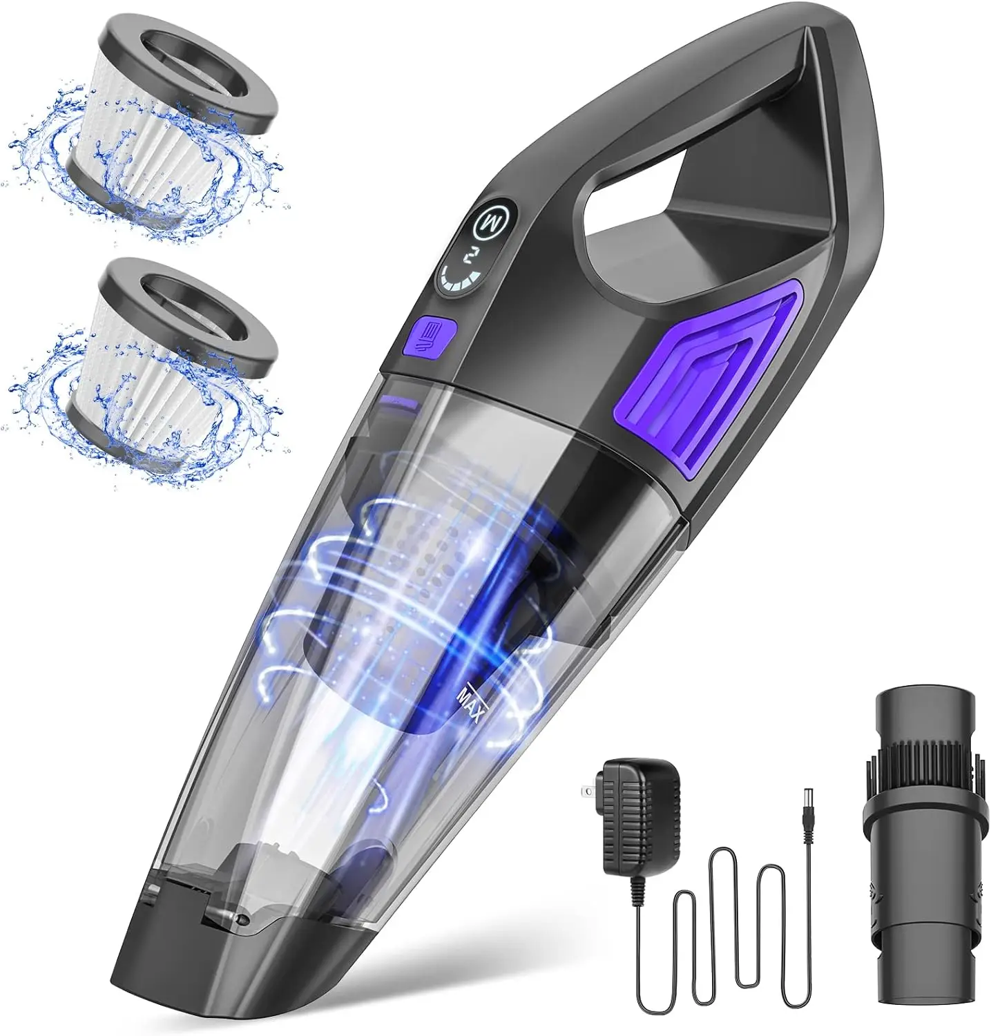 

Cordless Handheld Vacuum Cleaner, Powerful Portable Dust Buster with Large Battery for Car Home Office (Purple)