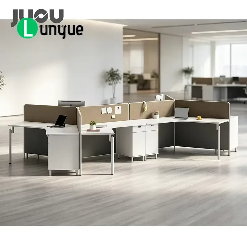Modern Office Workbench Partition Desk Modular Workstation Cubicle Furniture for 3 6 9 People Staff Workspace with Divider