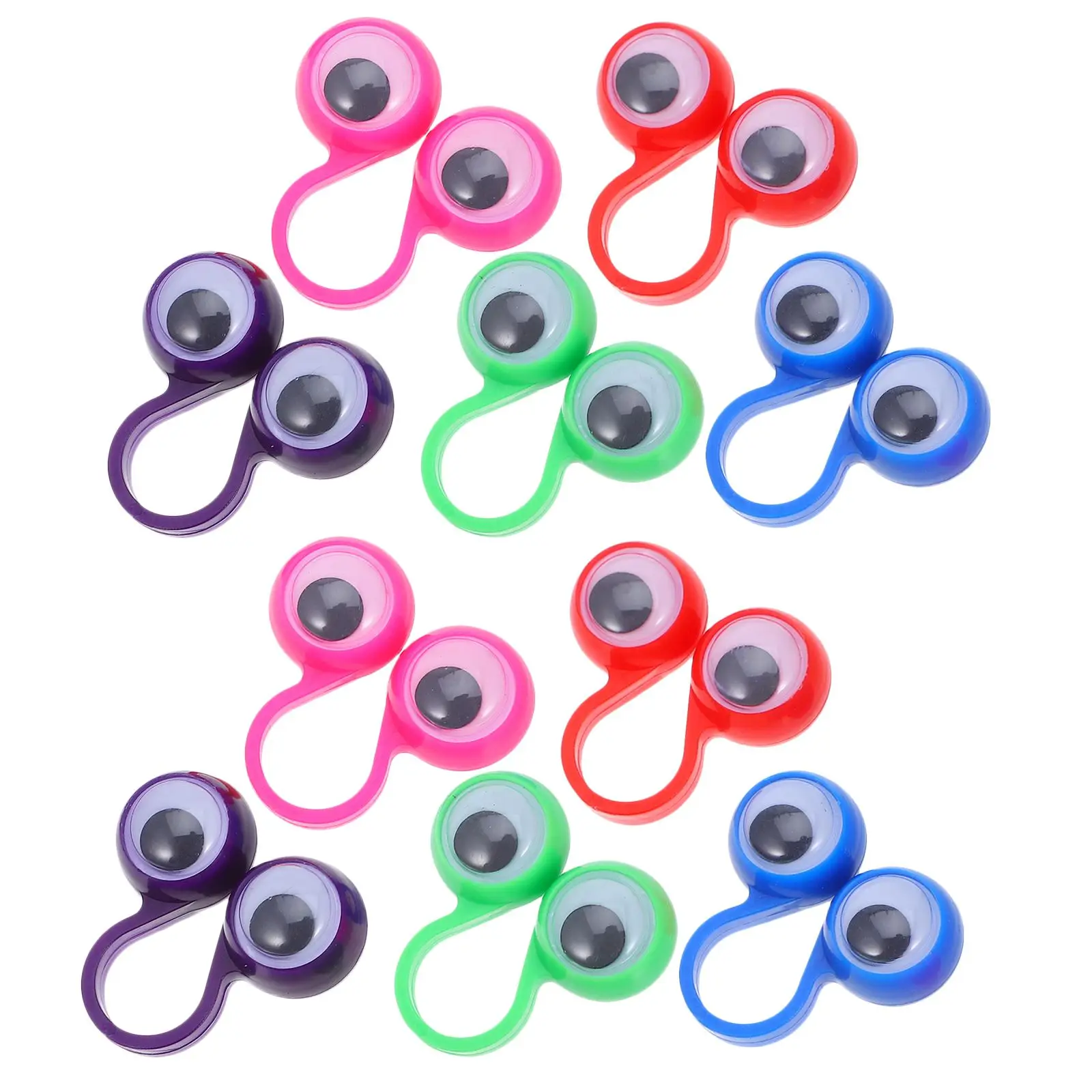 

10 Pcs Finger Puppets Multicolor Large Eyes Kids Toys Educational Intelligent Game Stage Storytelling Teaching Daycare Gifts