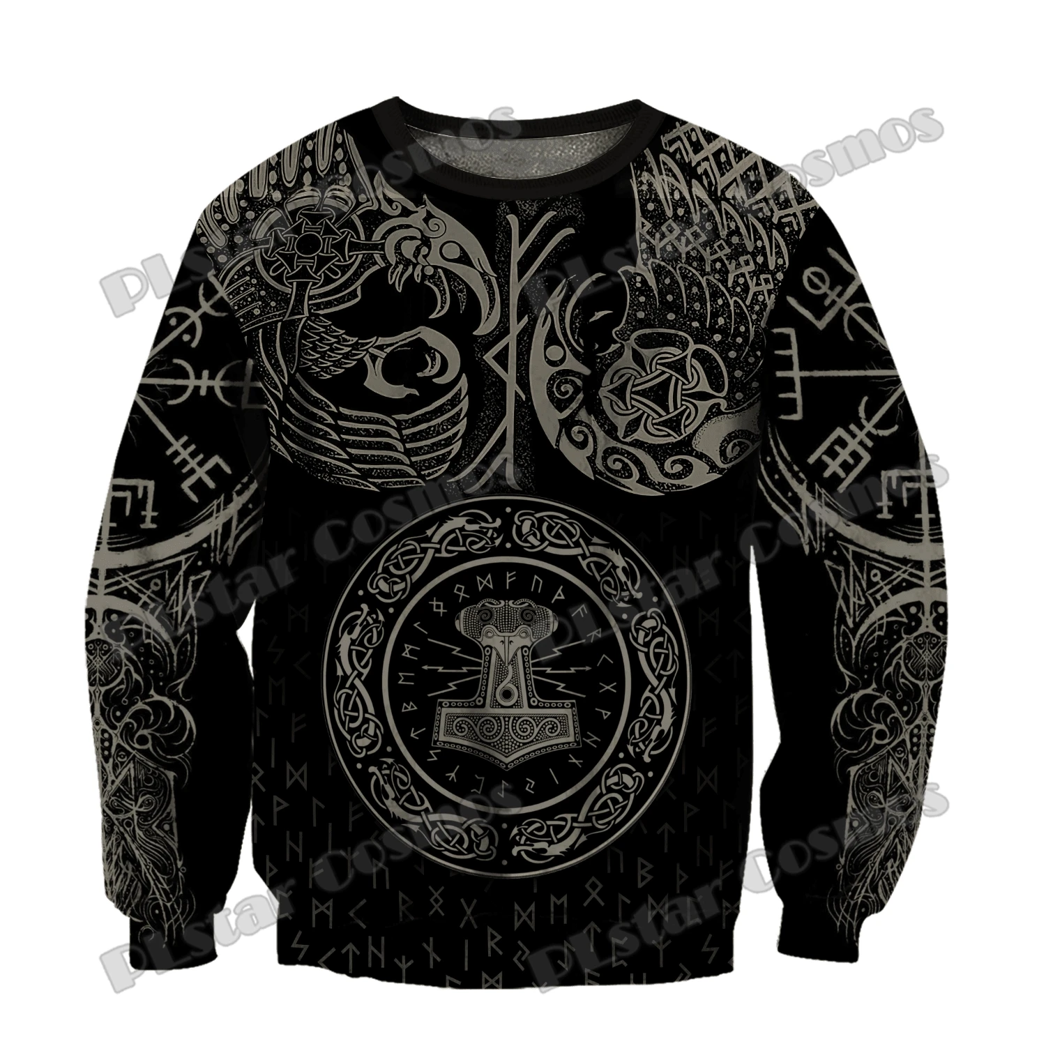 Wolf Yin And Yang Tattoo Warrior 3D Printed Men's Crewneck Sweatshirt Autumn Streetwear Unisex Casual Long sleeve Pullover HW65