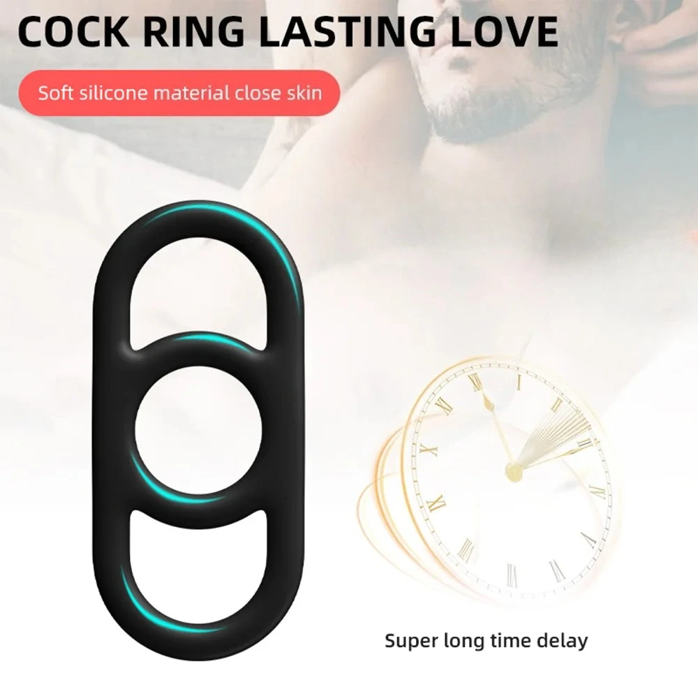 3 ثقوب القضيب قفل حلقة الجنس لعب للرجال خواتم الديك تأخير القذف ديك توسيع سيليكون الذكور تعزيز المنتجات المثيرة